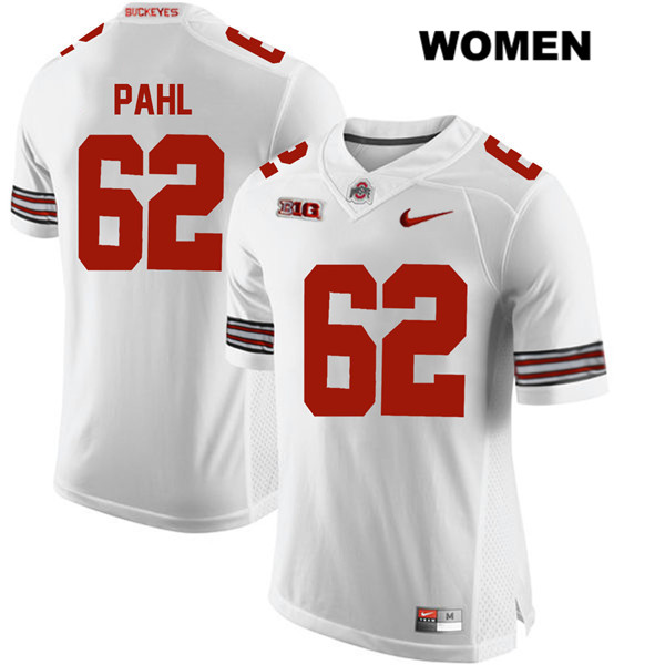 Ohio State Buckeyes Women's Brandon Pahl #62 White Authentic Nike College NCAA Stitched Football Jersey GV19D50QN